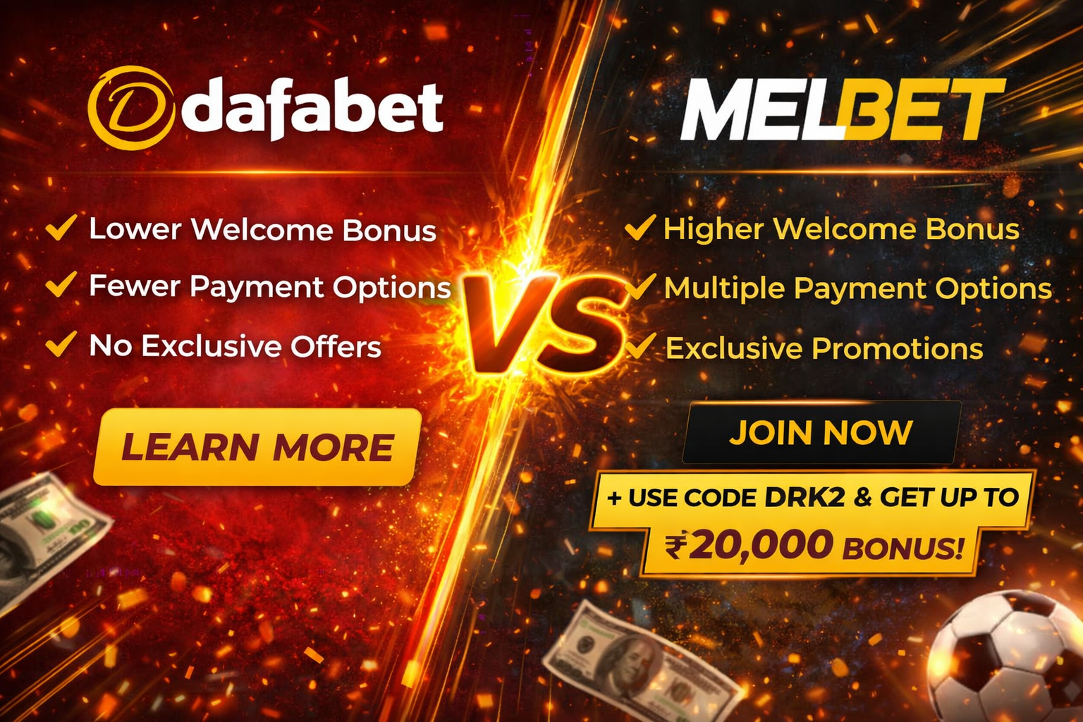 Bookmaker comparison banner